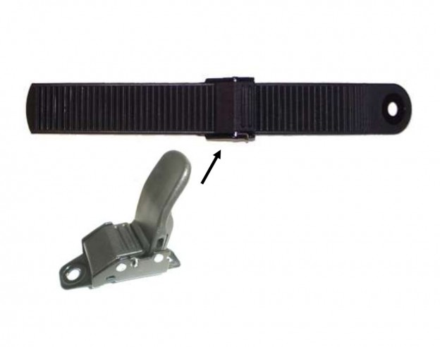 barrette avec fixation à cliquet