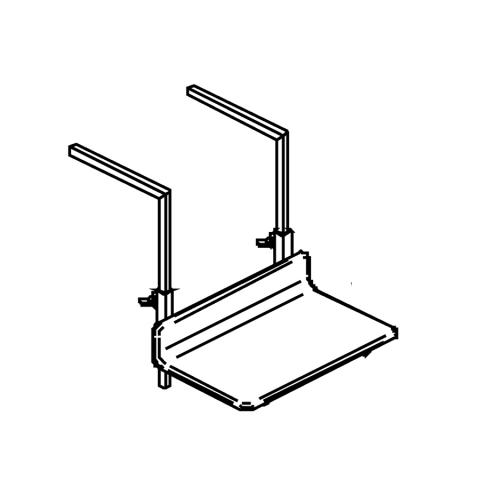 Ensemble tablette repose-pieds polyester + equerres fixes