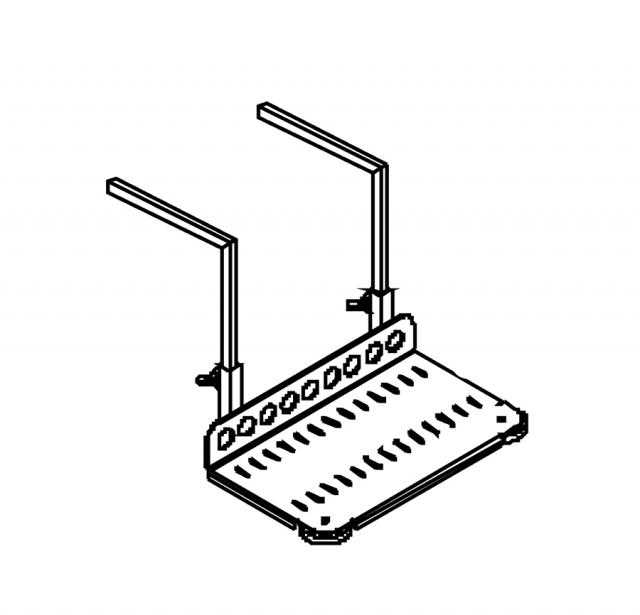 Ensemble tablette repose-pieds alu + equerres fixes