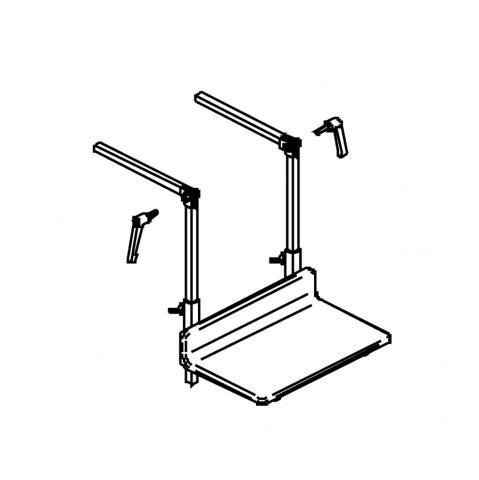 Ensemble tablette repose-pieds polyester + equerres réglables à lamelles