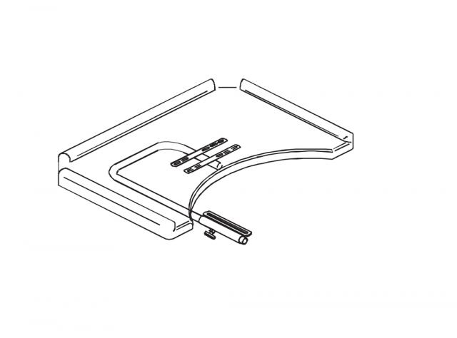 Ensemble tablette plexi avec rebords et découpe