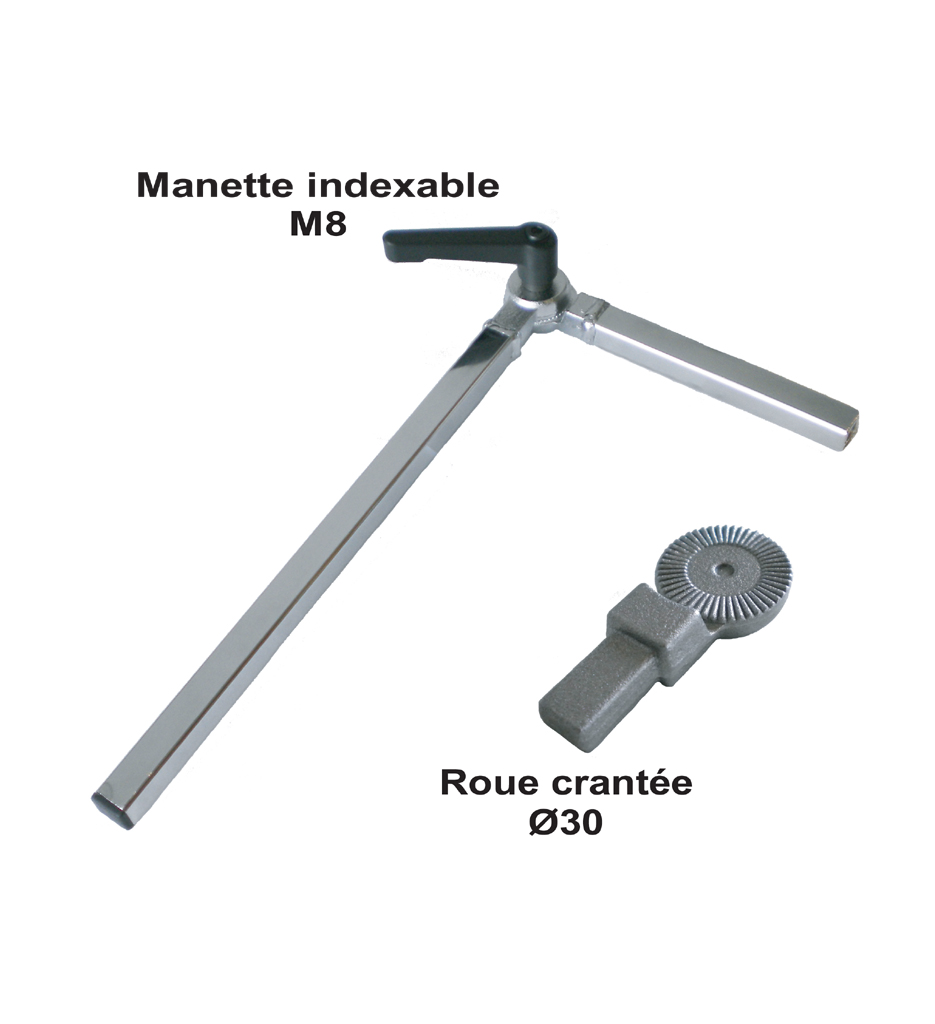 Equerre réglables en angle avec roues crantées